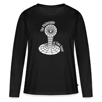 Time travel - Frauen Premium Bio Langarmshirt - Schwarz - Vorne - Julia (174cm)