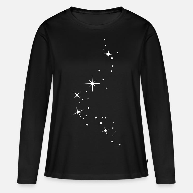 Glitzersterne Glitzer Sterne Sternenhimmel - Frauen Premium Bio Langarmshirt - Schwarz