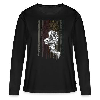 astronaute - T-shirt manches longues Premium bio Femme - noir - Devant - Julia (174cm)