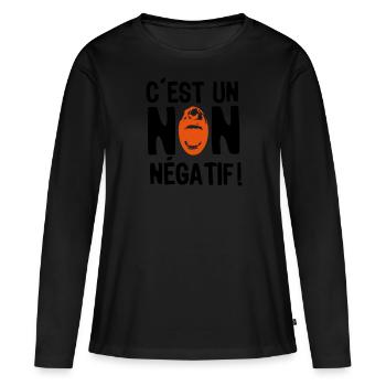 non negatif bouche gueule citation 1 - T-shirt manches longues Premium bio Femme - noir - Devant - Julia (174cm)