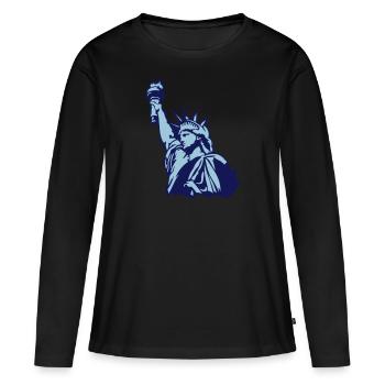 Freiheitsstatue USA Amerika amerikanisches Denkmal 0 - Frauen Premium Bio Langarmshirt - Schwarz - Vorne - Julia (174cm)