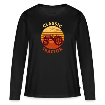 Tracteur Tracteur Tracteur Classic Tractor Gift - T-shirt manches longues Premium bio Femme - noir - Devant - Julia (174cm)