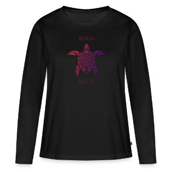 schildkroete umweltschutz im meer frauen premium t - Frauen Premium Bio Langarmshirt - Schwarz - Vorne - Julia (174cm)
