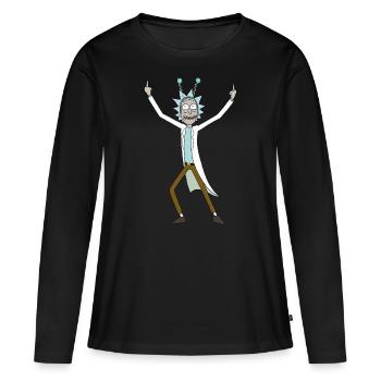 Rick & Morty Rick Sanchez Pose - Women's Premium Organic Long Sleeve Shirt - black - Front - Julia (174cm)
