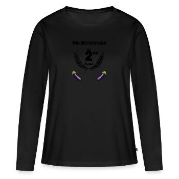 Grand pénis bite drôle cadeau fête des pères - T-shirt manches longues Premium bio Femme - noir - Devant - Julia (174cm)