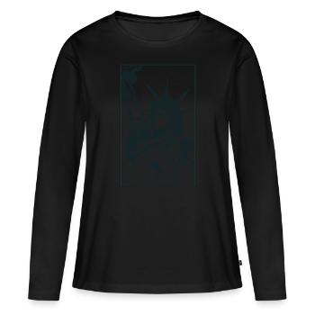 Freiheitsstatue - Frauen Premium Bio Langarmshirt - Schwarz - Vorne - Julia (174cm)