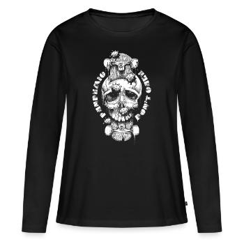 Patineur pandémique - T-shirt manches longues Premium bio Femme - noir - Devant - Julia (174cm)
