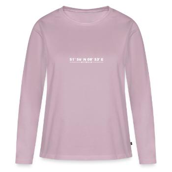 Detmold Koordinaten - Frauen Premium Bio Langarmshirt - Altrosa - Vorne - Julia (174cm)
