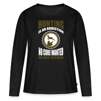 Chasse Chasse Chasseur Fusil Tir Chasse Chasse - T-shirt manches longues Premium bio Femme - noir - Devant - Julia (174cm)