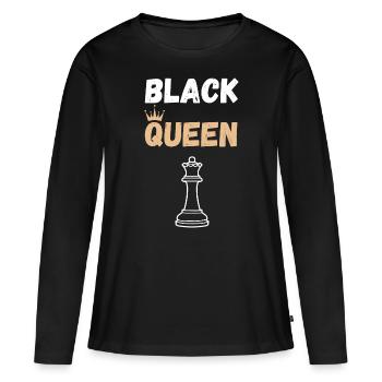 Échecs Disant Cadeau Échec et Mat Dames Gambit - T-shirt manches longues Premium bio Femme - noir - Devant - Julia (174cm)
