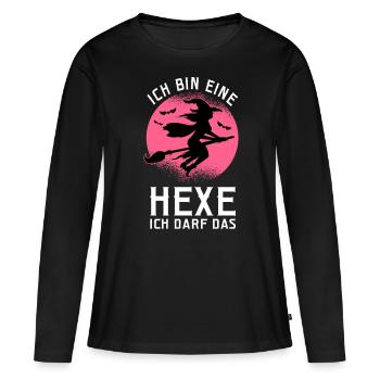 Ich Bin Eine Hexe Ich Darf Das - Frauen Premium Bio Langarmshirt - Schwarz - Vorne - Julia (174cm)