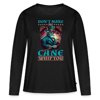 Ne me fais pas te fouetter 10 - T-shirt manches longues Premium bio Femme - noir - Devant - Julia (174cm)