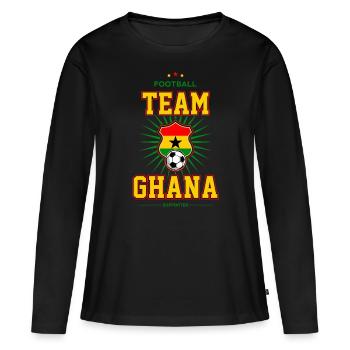 Ghana - T-shirt manches longues Premium bio Femme - noir - Devant - Julia (174cm)