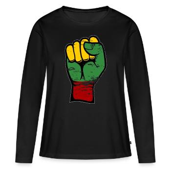 Lithuania flag fist used - Women's Premium Organic Long Sleeve Shirt - black - Front - Julia (174cm)