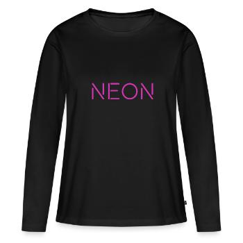 logo néon - T-shirt manches longues Premium bio Femme - noir - Devant - Julia (174cm)