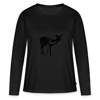 Reh Rehe Rehbock - Frauen Premium Bio Langarmshirt - Schwarz - Vorne - Julia (174cm)