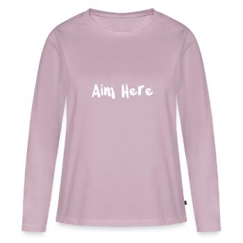 Aim Here - Darts - Women's Premium Organic Long Sleeve Shirt - dusky pink - Front - Julia (174cm)
