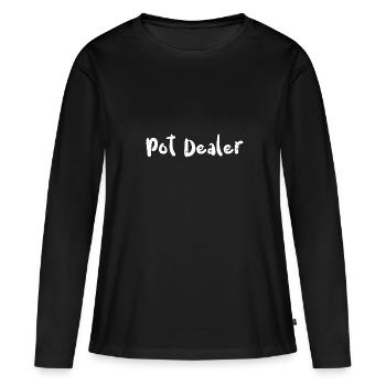 Marchand de pot - Poterie - T-shirt manches longues Premium bio Femme - noir - Devant - Julia (174cm)