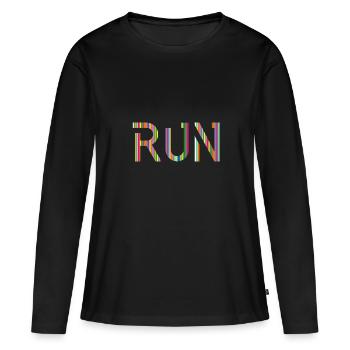 RUN, running, gift idea, gift - Women's Premium Organic Long Sleeve Shirt - black - Front - Julia (174cm)
