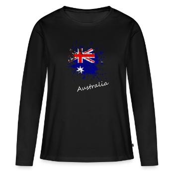 Australien - Frauen Premium Bio Langarmshirt - Schwarz - Vorne - Julia (174cm)
