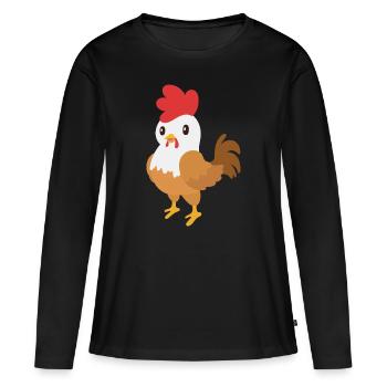 Coq - T-shirt manches longues Premium bio Femme - noir - Devant - Julia (174cm)