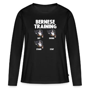Bouvier Bernois Training Chien - T-shirt manches longues Premium bio Femme - noir - Devant - Julia (174cm)