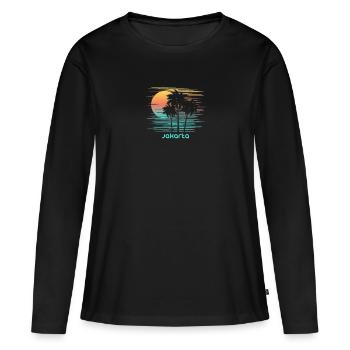 Jakarta Indonésie Vacances souvenirs élégantes - T-shirt manches longues Premium bio Femme - noir - Devant - Julia (174cm)