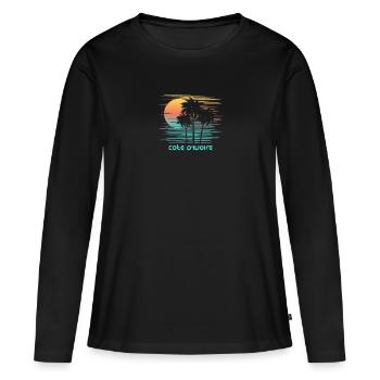 Côte divoire Côte d’Ivoire Afrique Souvenir élégant - T-shirt manches longues Premium bio Femme - noir - Devant - Julia (174cm)