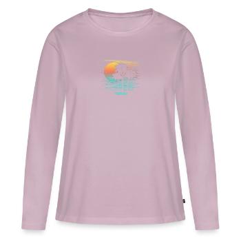 Tahiti Polynesien Stilvoller Souvenirurlaub - Frauen Premium Bio Langarmshirt - Altrosa - Vorne - Julia (174cm)