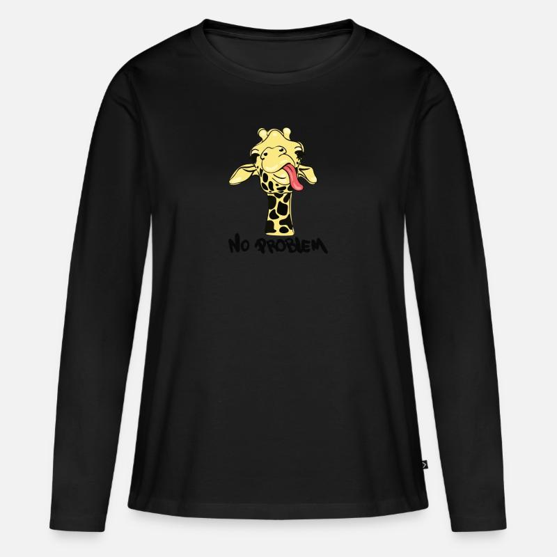 giraffe, no problem - Women's Premium Organic Long Sleeve Shirt - black