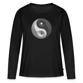 Yin Yang - T-shirt manches longues Premium bio Femme - noir - Devant - Julia (174cm)