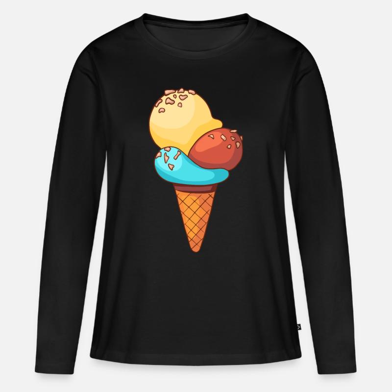 Eis - Frauen Premium Bio Langarmshirt - Schwarz