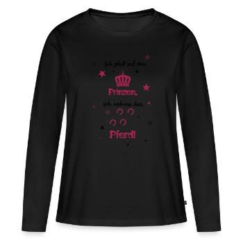 I whistle at the prince I take the horse - Women's Premium Organic Long Sleeve Shirt - black - Front - Julia (174cm)