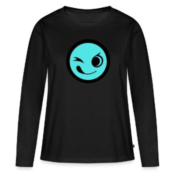 Émoticône - T-shirt manches longues Premium bio Femme - noir - Devant - Julia (174cm)