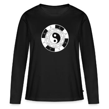 Yin Yang - Tao - T-shirt manches longues Premium bio Femme - noir - Devant - Julia (174cm)