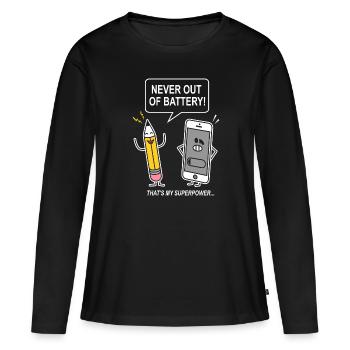 drôle humour sarcasme smartphon - T-shirt manches longues Premium bio Femme - noir - Devant - Julia (174cm)
