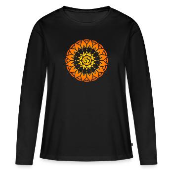 mantra om méditation - T-shirt manches longues Premium bio Femme - noir - Devant - Julia (174cm)