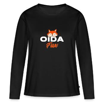 Dialecte viennois Oida Fux - T-shirt manches longues Premium bio Femme - noir - Devant - Julia (174cm)