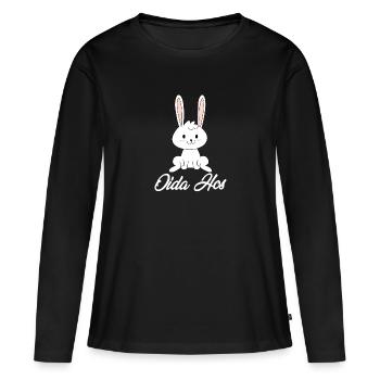 Dialecte viennois Oida Hos - T-shirt manches longues Premium bio Femme - noir - Devant - Julia (174cm)