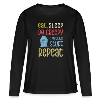 Cimetière des fossoyeurs Cercueil en deuil - T-shirt manches longues Premium bio Femme - noir - Devant - Julia (174cm)