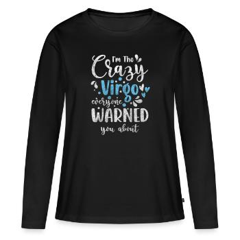 Signe du zodiaque Septembre Élément Zodiaque - T-shirt manches longues Premium bio Femme - noir - Devant - Julia (174cm)