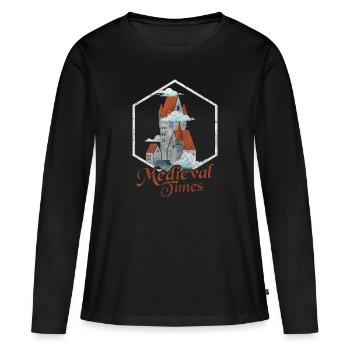 Épée, Roi, Héros, Chevaliers Templiers - T-shirt manches longues Premium bio Femme - noir - Devant - Julia (174cm)