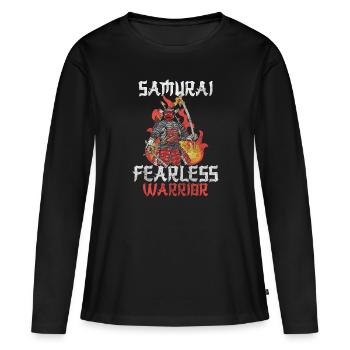 Combattant, Épée, Courage, Katana - T-shirt manches longues Premium bio Femme - noir - Devant - Julia (174cm)