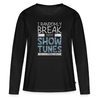 Actrice, Scène, Pièce De Théâtre, Comédie Musicale - T-shirt manches longues Premium bio Femme - noir - Devant - Julia (174cm)