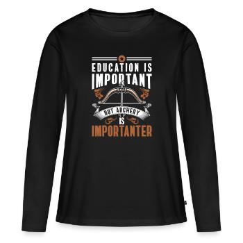 Bogenschütze Zielscheibe Ziel - Frauen Premium Bio Langarmshirt - Schwarz - Vorne - Julia (174cm)