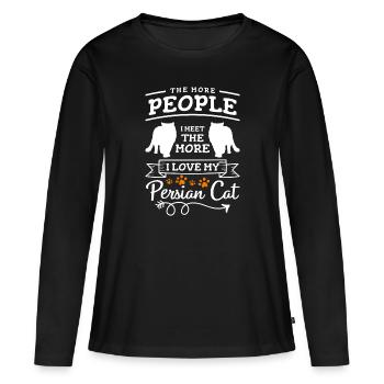 Perser Katze Katzendame Chefin - Frauen Premium Bio Langarmshirt - Schwarz - Vorne - Julia (174cm)