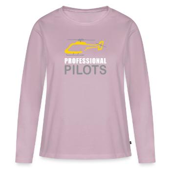 Pilotes professionnels - T-shirt manches longues Premium bio Femme - rose poudré - Devant - Julia (174cm)