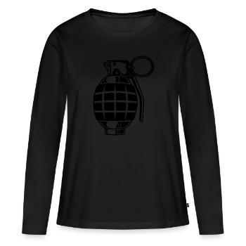 Grenade symbol - Women's Premium Organic Long Sleeve Shirt - black - Front - Julia (174cm)