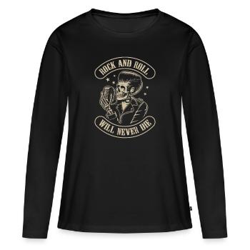 Rock n Roll - Rockabilly - T-shirt manches longues Premium bio Femme - noir - Devant - Julia (174cm)