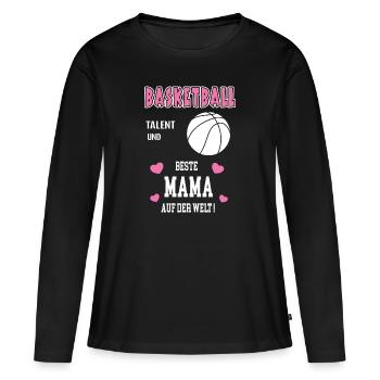 Basketball Beste Mama Mutter Muttertag Geburtstag - Frauen Premium Bio Langarmshirt - Schwarz - Vorne - Julia (174cm)